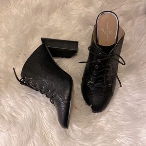 Donated! NWT LINEA Paolo Black Leather Sylvie Mules
